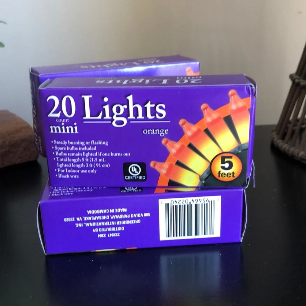 ORANGE Halloween 20 count Mini Lights